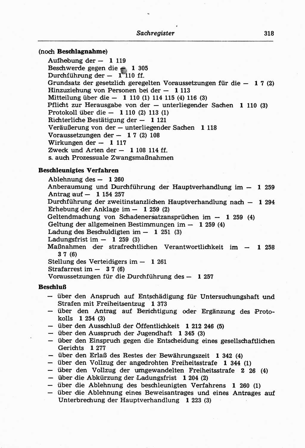 Strafprozeßordnung (StPO) der Deutschen Demokratischen Republik (DDR) und angrenzende Gesetze und Bestimmungen 1968, Seite 318 (StPO Ges. Bstgn. DDR 1968, S. 318)