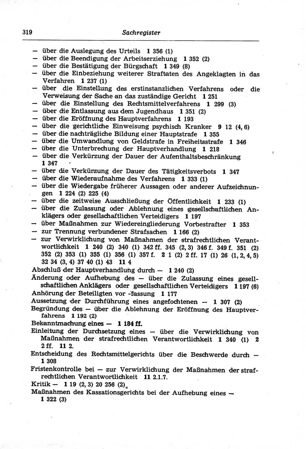 Strafprozeßordnung (StPO) der Deutschen Demokratischen Republik (DDR) und angrenzende Gesetze und Bestimmungen 1968, Seite 319 (StPO Ges. Bstgn. DDR 1968, S. 319)