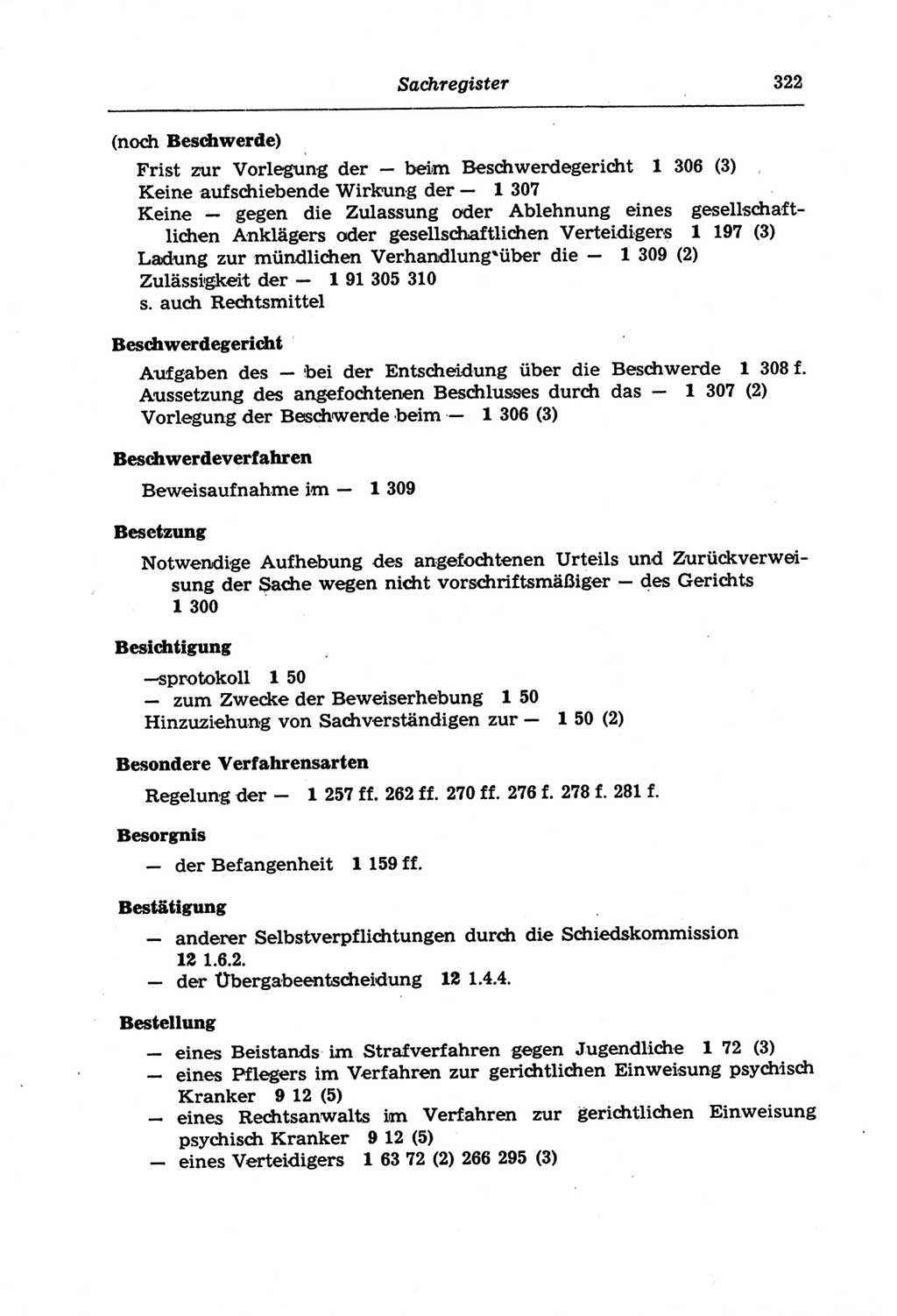 Strafprozeßordnung (StPO) der Deutschen Demokratischen Republik (DDR) und angrenzende Gesetze und Bestimmungen 1968, Seite 322 (StPO Ges. Bstgn. DDR 1968, S. 322)