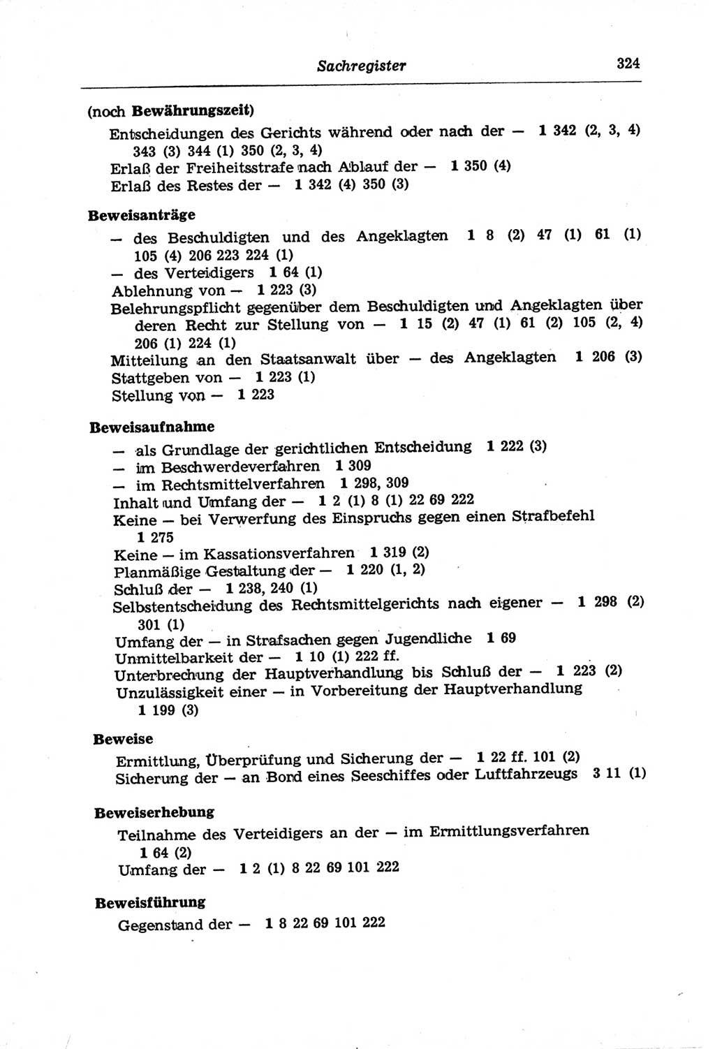 Strafprozeßordnung (StPO) der Deutschen Demokratischen Republik (DDR) und angrenzende Gesetze und Bestimmungen 1968, Seite 324 (StPO Ges. Bstgn. DDR 1968, S. 324)