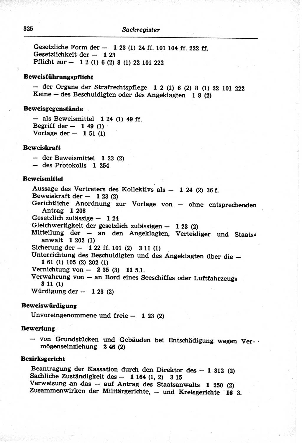 Strafprozeßordnung (StPO) der Deutschen Demokratischen Republik (DDR) und angrenzende Gesetze und Bestimmungen 1968, Seite 325 (StPO Ges. Bstgn. DDR 1968, S. 325)