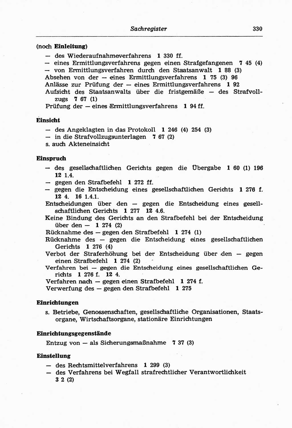 Strafprozeßordnung (StPO) der Deutschen Demokratischen Republik (DDR) und angrenzende Gesetze und Bestimmungen 1968, Seite 330 (StPO Ges. Bstgn. DDR 1968, S. 330)