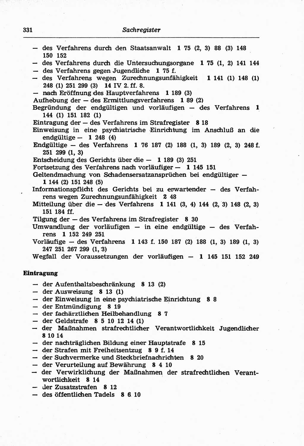 Strafprozeßordnung (StPO) der Deutschen Demokratischen Republik (DDR) und angrenzende Gesetze und Bestimmungen 1968, Seite 331 (StPO Ges. Bstgn. DDR 1968, S. 331)