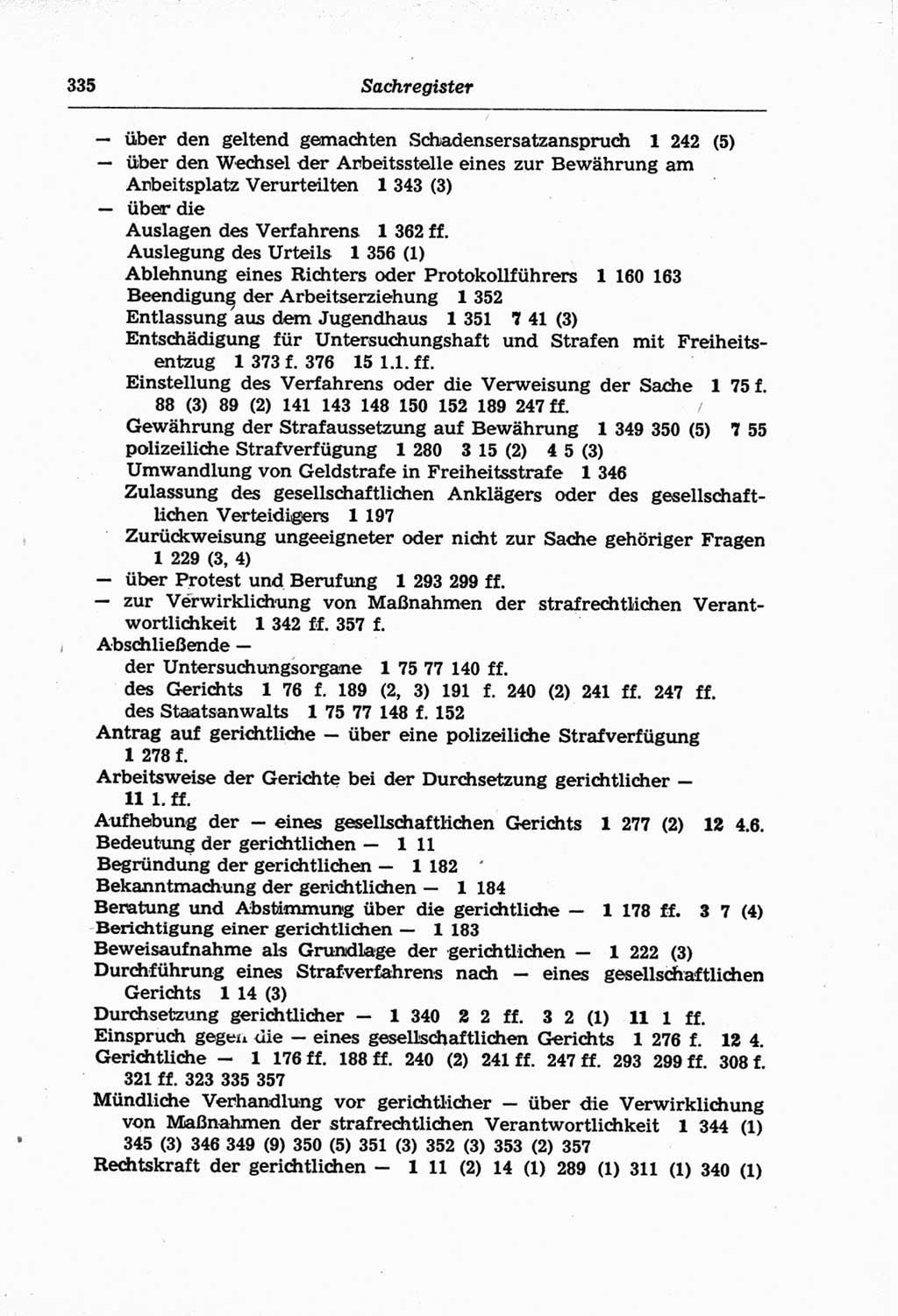 Strafprozeßordnung (StPO) der Deutschen Demokratischen Republik (DDR) und angrenzende Gesetze und Bestimmungen 1968, Seite 335 (StPO Ges. Bstgn. DDR 1968, S. 335)