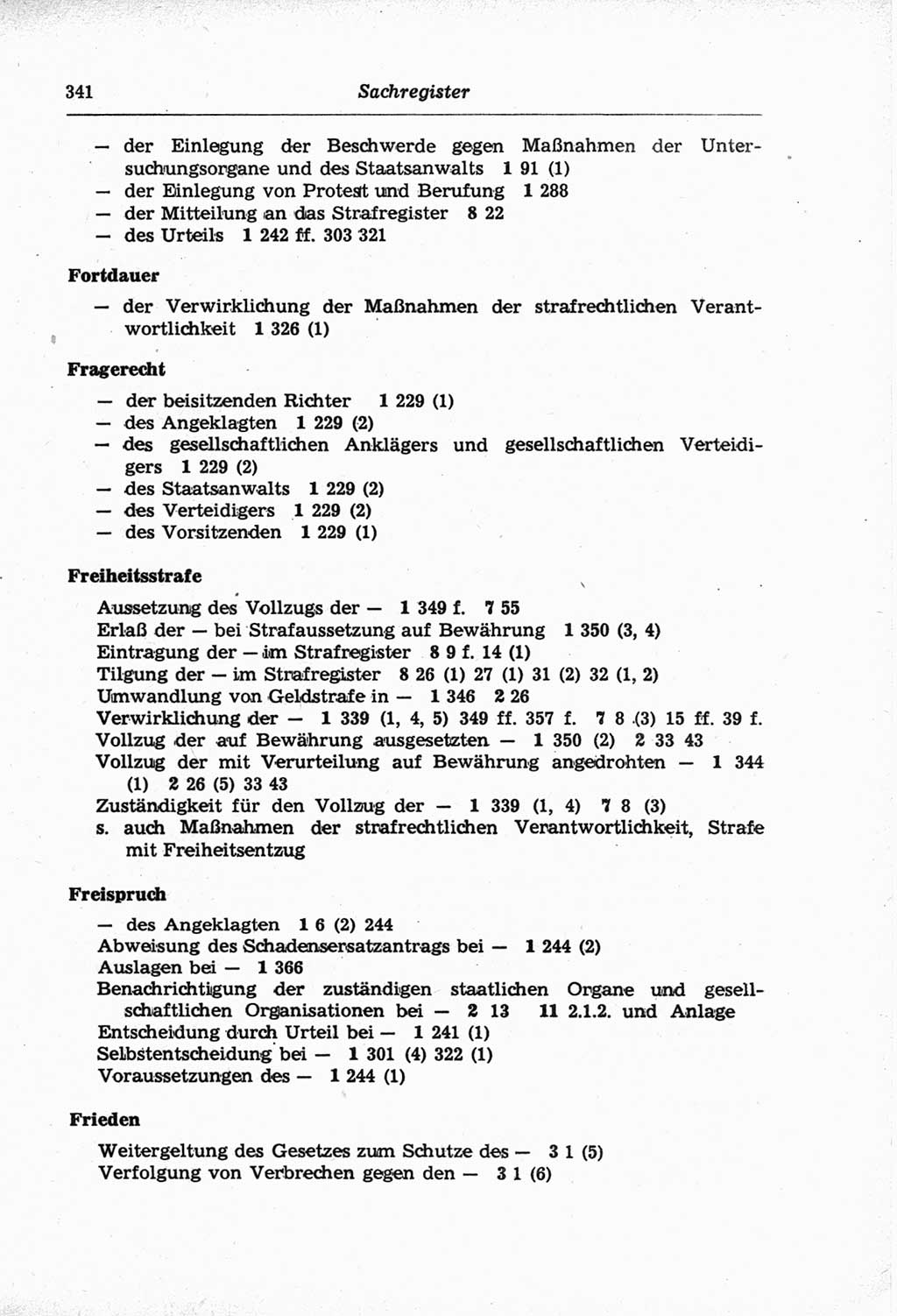 Strafprozeßordnung (StPO) der Deutschen Demokratischen Republik (DDR) und angrenzende Gesetze und Bestimmungen 1968, Seite 341 (StPO Ges. Bstgn. DDR 1968, S. 341)