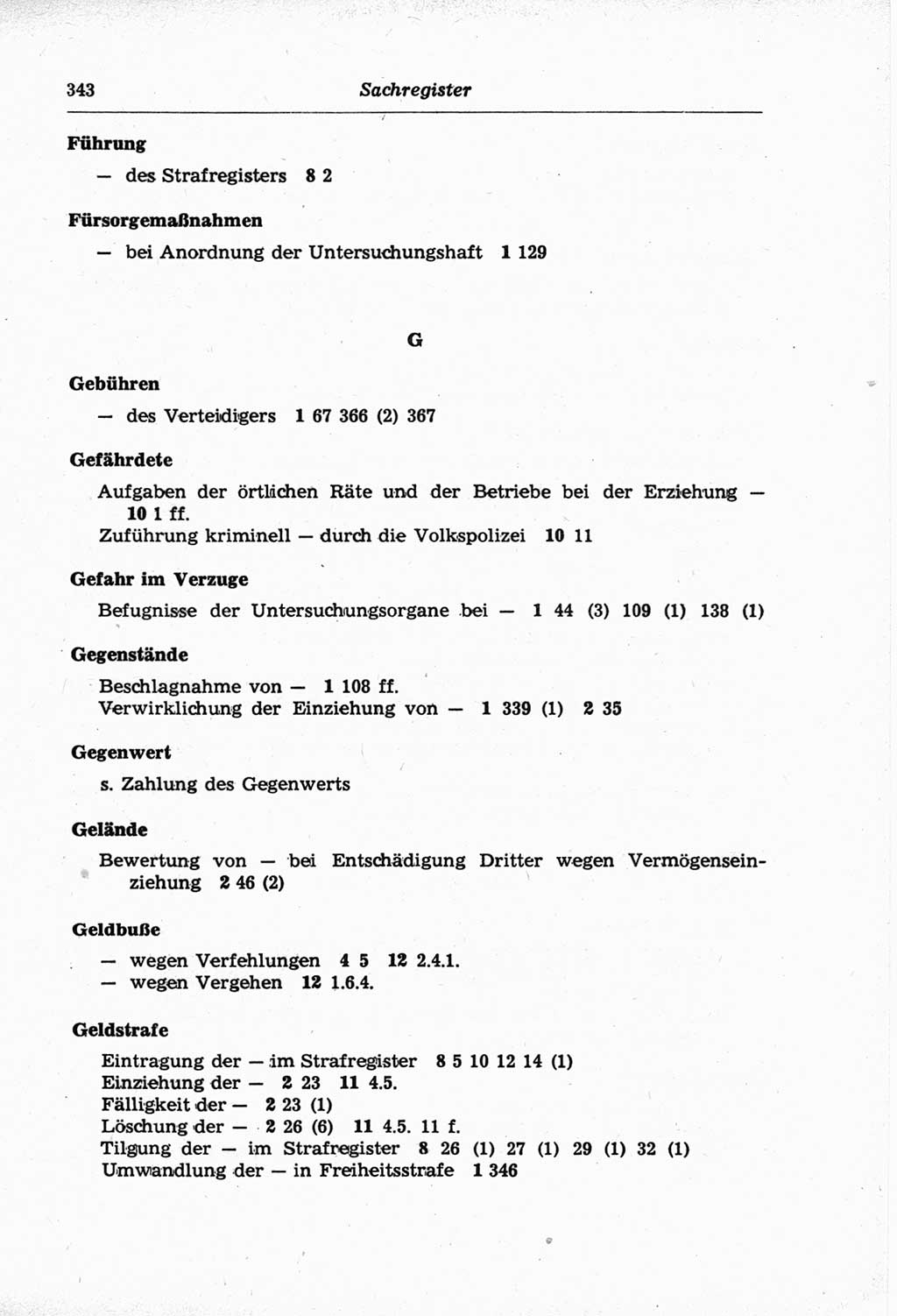 Strafprozeßordnung (StPO) der Deutschen Demokratischen Republik (DDR) und angrenzende Gesetze und Bestimmungen 1968, Seite 343 (StPO Ges. Bstgn. DDR 1968, S. 343)