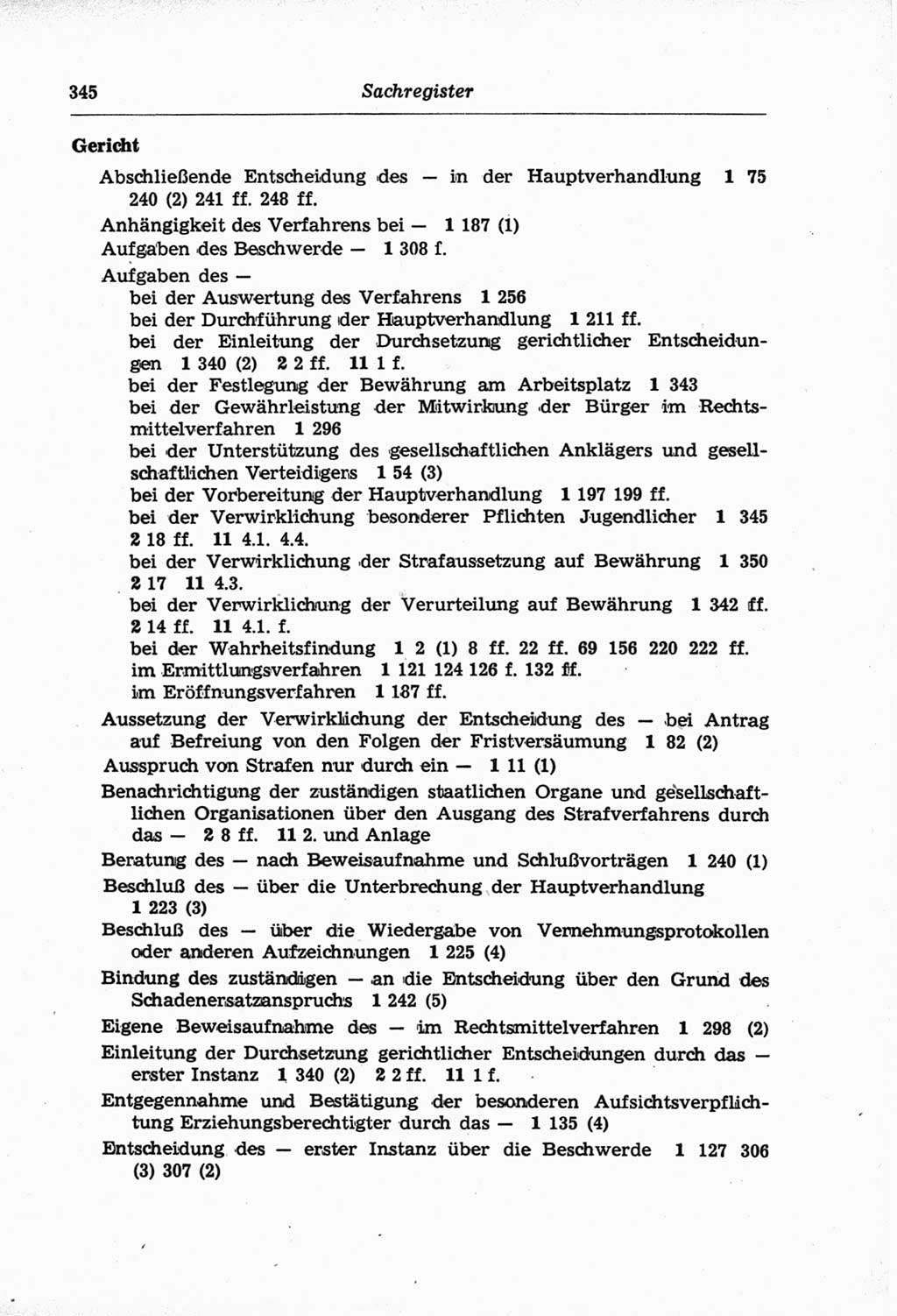 Strafprozeßordnung (StPO) der Deutschen Demokratischen Republik (DDR) und angrenzende Gesetze und Bestimmungen 1968, Seite 345 (StPO Ges. Bstgn. DDR 1968, S. 345)