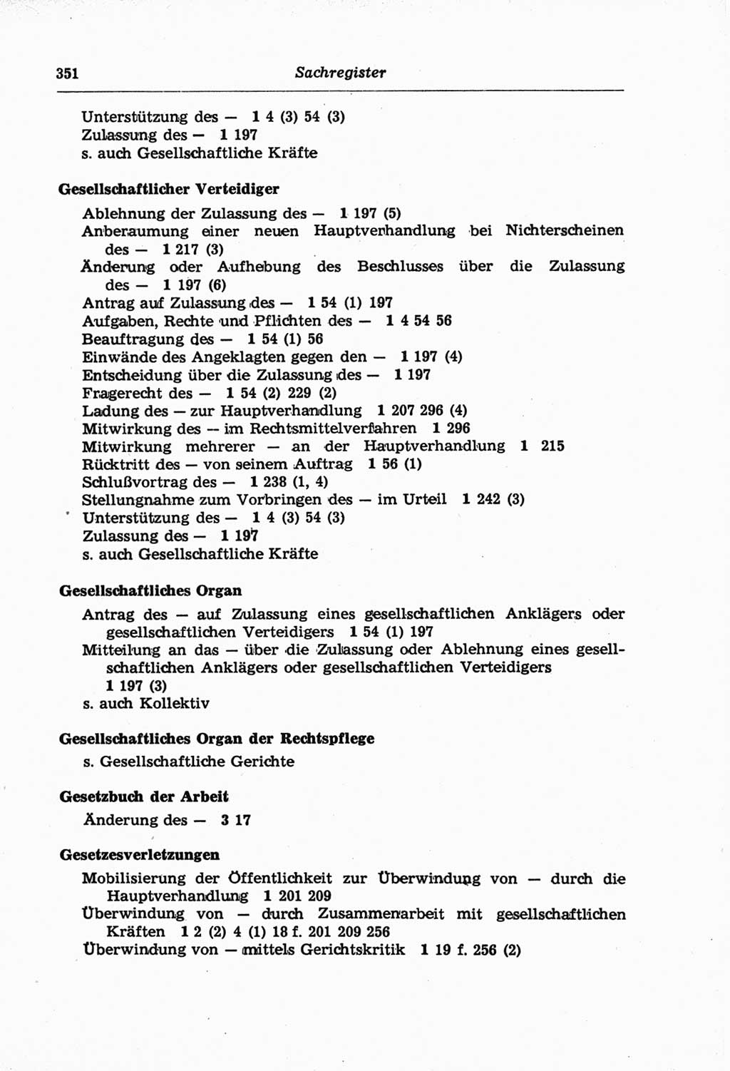 Strafprozeßordnung (StPO) der Deutschen Demokratischen Republik (DDR) und angrenzende Gesetze und Bestimmungen 1968, Seite 351 (StPO Ges. Bstgn. DDR 1968, S. 351)