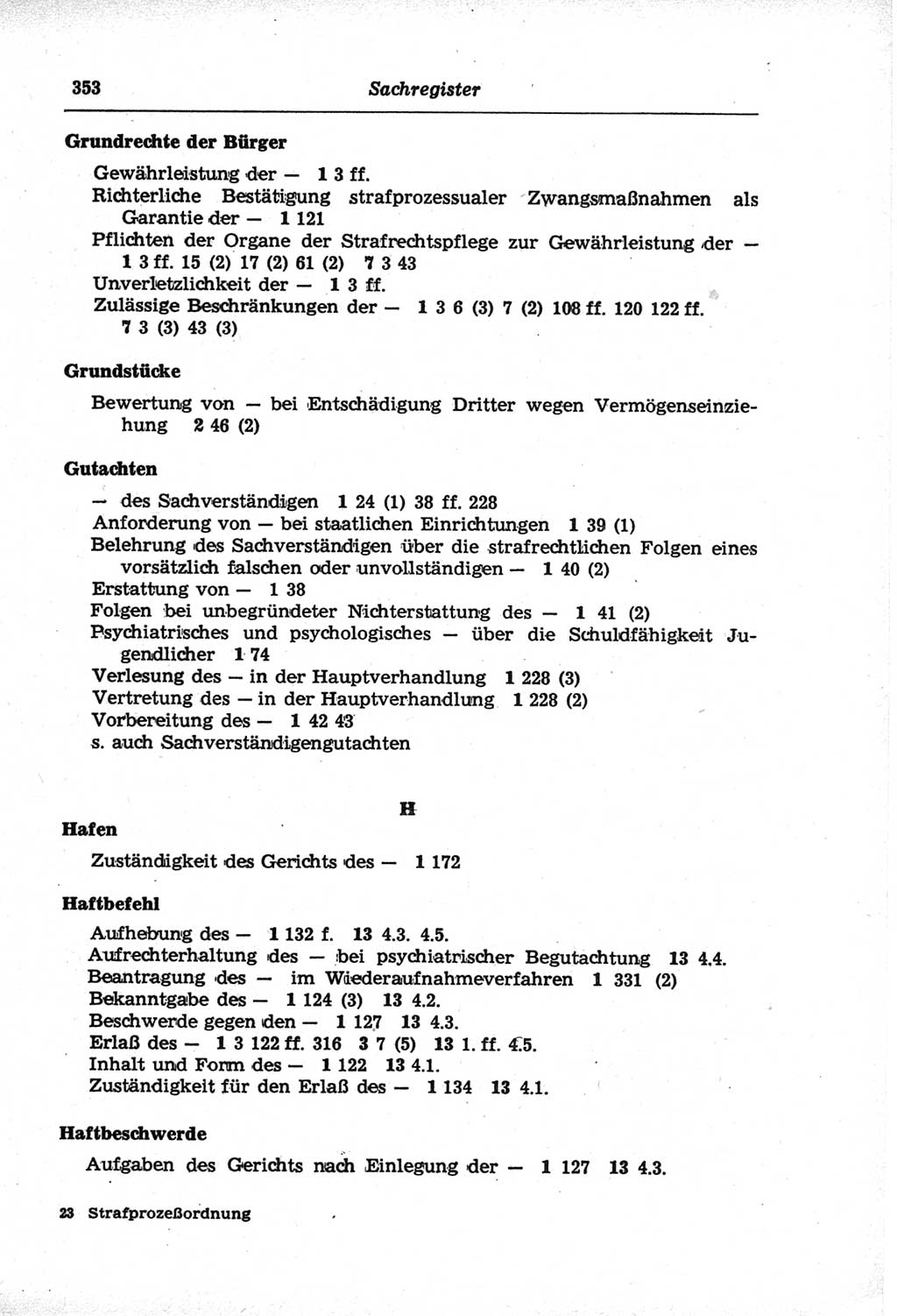 Strafprozeßordnung (StPO) der Deutschen Demokratischen Republik (DDR) und angrenzende Gesetze und Bestimmungen 1968, Seite 353 (StPO Ges. Bstgn. DDR 1968, S. 353)