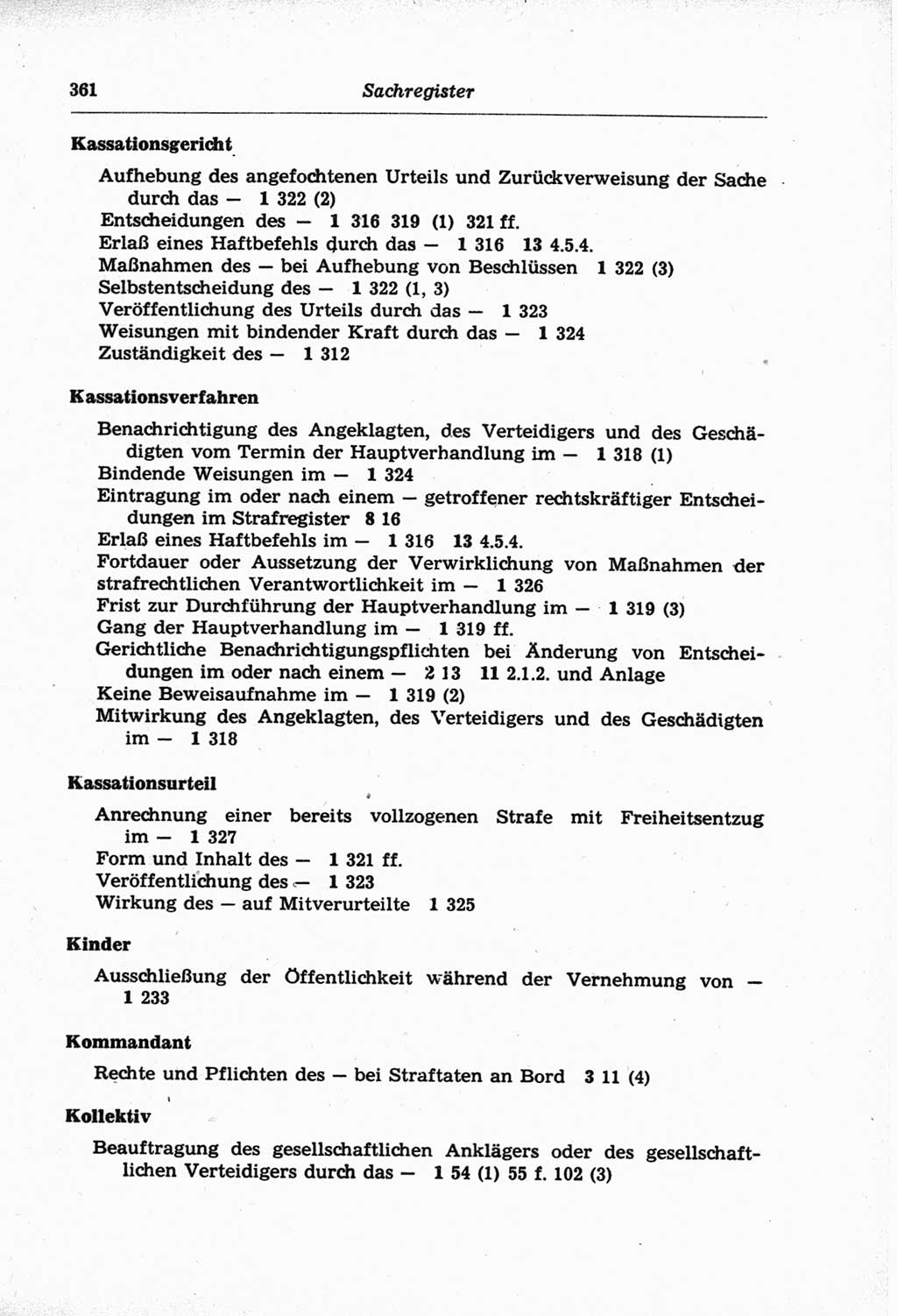 Strafprozeßordnung (StPO) der Deutschen Demokratischen Republik (DDR) und angrenzende Gesetze und Bestimmungen 1968, Seite 361 (StPO Ges. Bstgn. DDR 1968, S. 361)