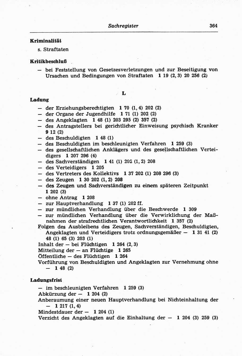 Strafprozeßordnung (StPO) der Deutschen Demokratischen Republik (DDR) und angrenzende Gesetze und Bestimmungen 1968, Seite 364 (StPO Ges. Bstgn. DDR 1968, S. 364)