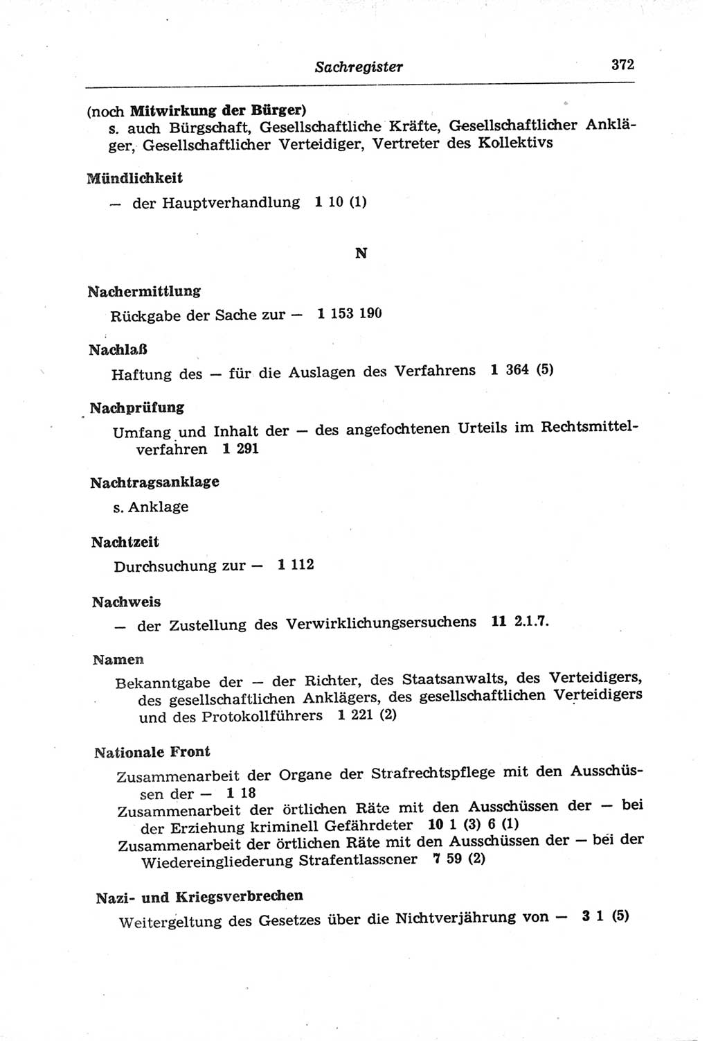 Strafprozeßordnung (StPO) der Deutschen Demokratischen Republik (DDR) und angrenzende Gesetze und Bestimmungen 1968, Seite 372 (StPO Ges. Bstgn. DDR 1968, S. 372)