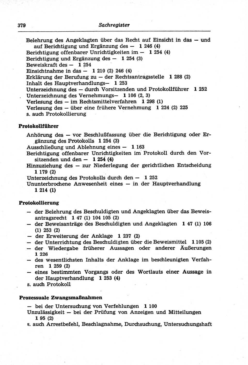 Strafprozeßordnung (StPO) der Deutschen Demokratischen Republik (DDR) und angrenzende Gesetze und Bestimmungen 1968, Seite 379 (StPO Ges. Bstgn. DDR 1968, S. 379)