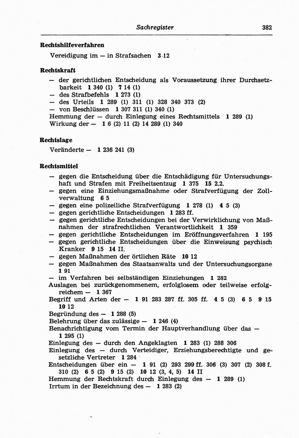 Strafprozeßordnung (StPO) der Deutschen Demokratischen Republik (DDR) und angrenzende Gesetze und Bestimmungen 1968, Seite 382 (StPO Ges. Bstgn. DDR 1968, S. 382)