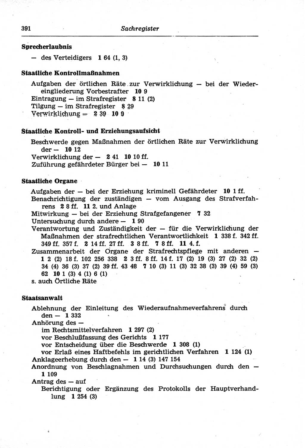 Strafprozeßordnung (StPO) der Deutschen Demokratischen Republik (DDR) und angrenzende Gesetze und Bestimmungen 1968, Seite 391 (StPO Ges. Bstgn. DDR 1968, S. 391)