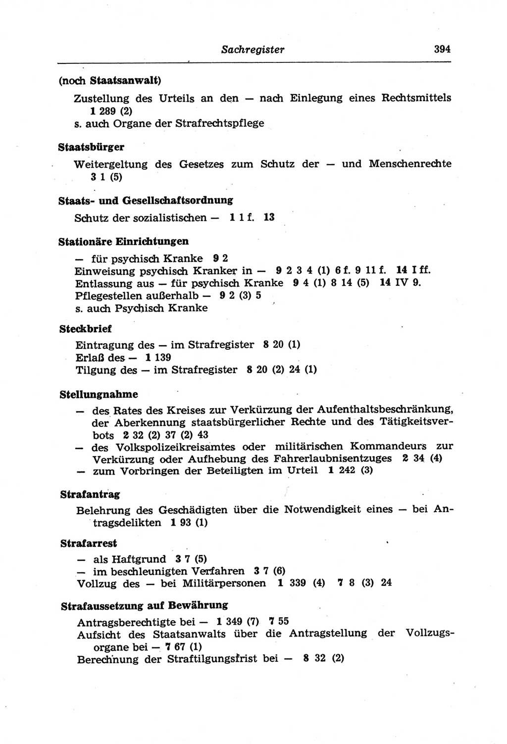 Strafprozeßordnung (StPO) der Deutschen Demokratischen Republik (DDR) und angrenzende Gesetze und Bestimmungen 1968, Seite 394 (StPO Ges. Bstgn. DDR 1968, S. 394)