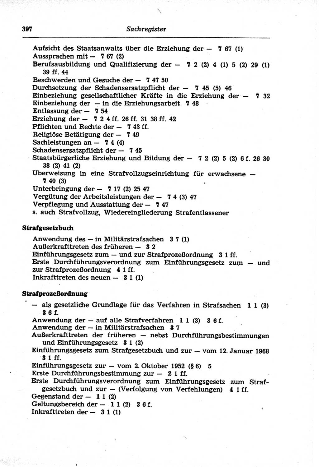 Strafprozeßordnung (StPO) der Deutschen Demokratischen Republik (DDR) und angrenzende Gesetze und Bestimmungen 1968, Seite 397 (StPO Ges. Bstgn. DDR 1968, S. 397)