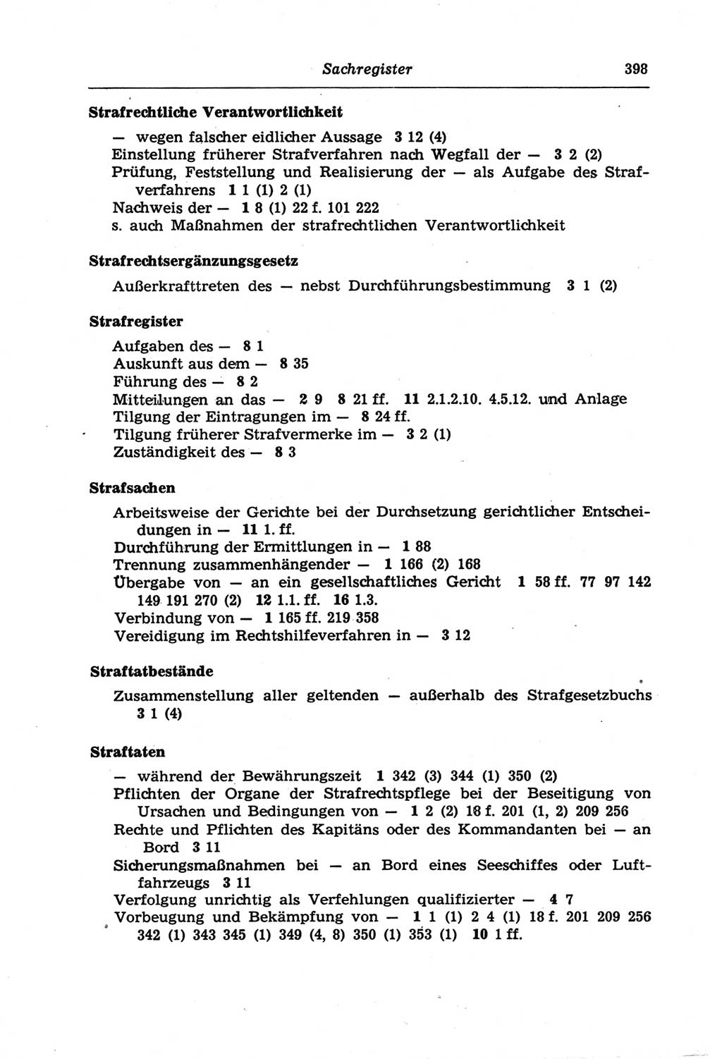 Strafprozeßordnung (StPO) der Deutschen Demokratischen Republik (DDR) und angrenzende Gesetze und Bestimmungen 1968, Seite 398 (StPO Ges. Bstgn. DDR 1968, S. 398)