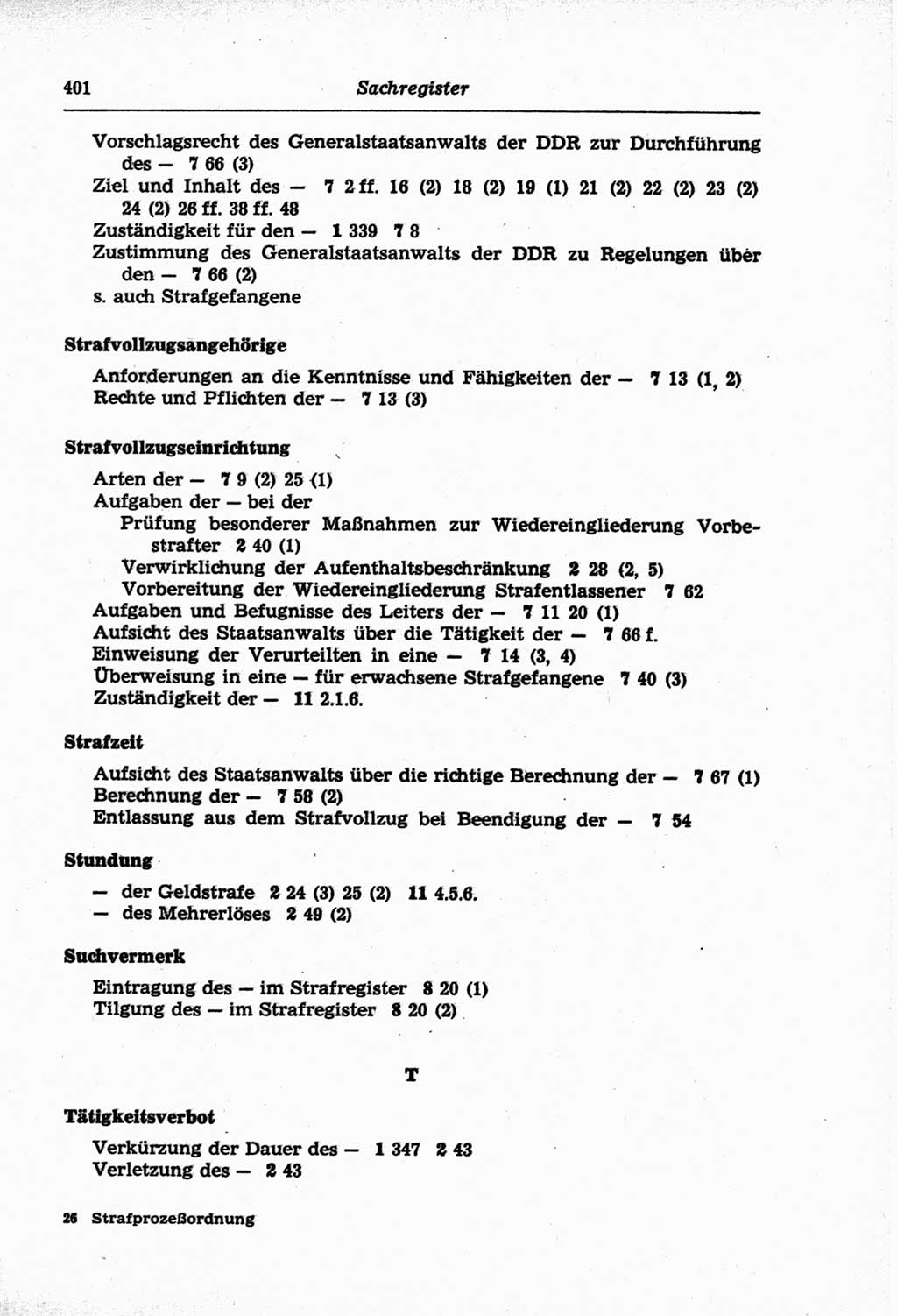 Strafprozeßordnung (StPO) der Deutschen Demokratischen Republik (DDR) und angrenzende Gesetze und Bestimmungen 1968, Seite 401 (StPO Ges. Bstgn. DDR 1968, S. 401)