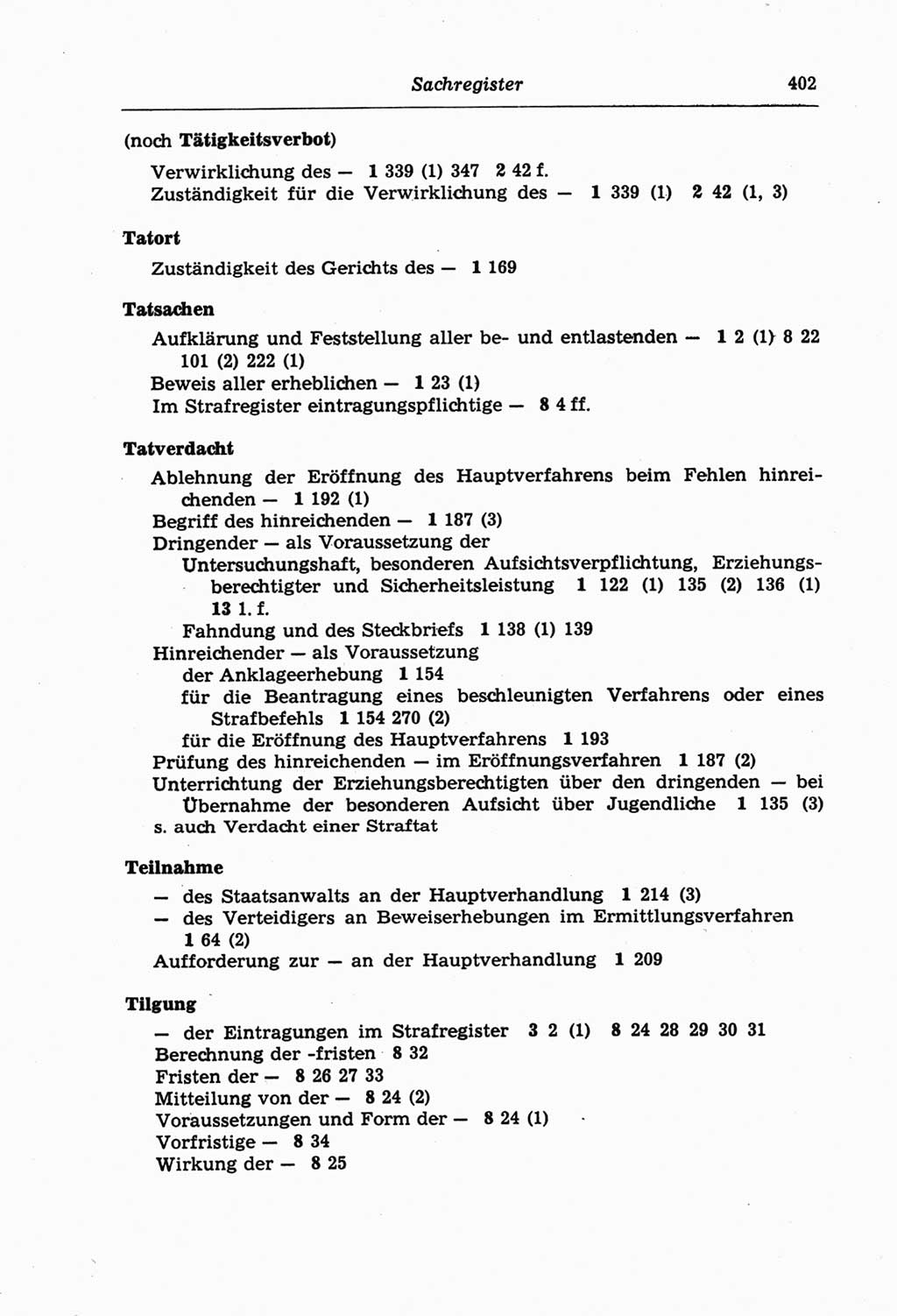 Strafprozeßordnung (StPO) der Deutschen Demokratischen Republik (DDR) und angrenzende Gesetze und Bestimmungen 1968, Seite 402 (StPO Ges. Bstgn. DDR 1968, S. 402)