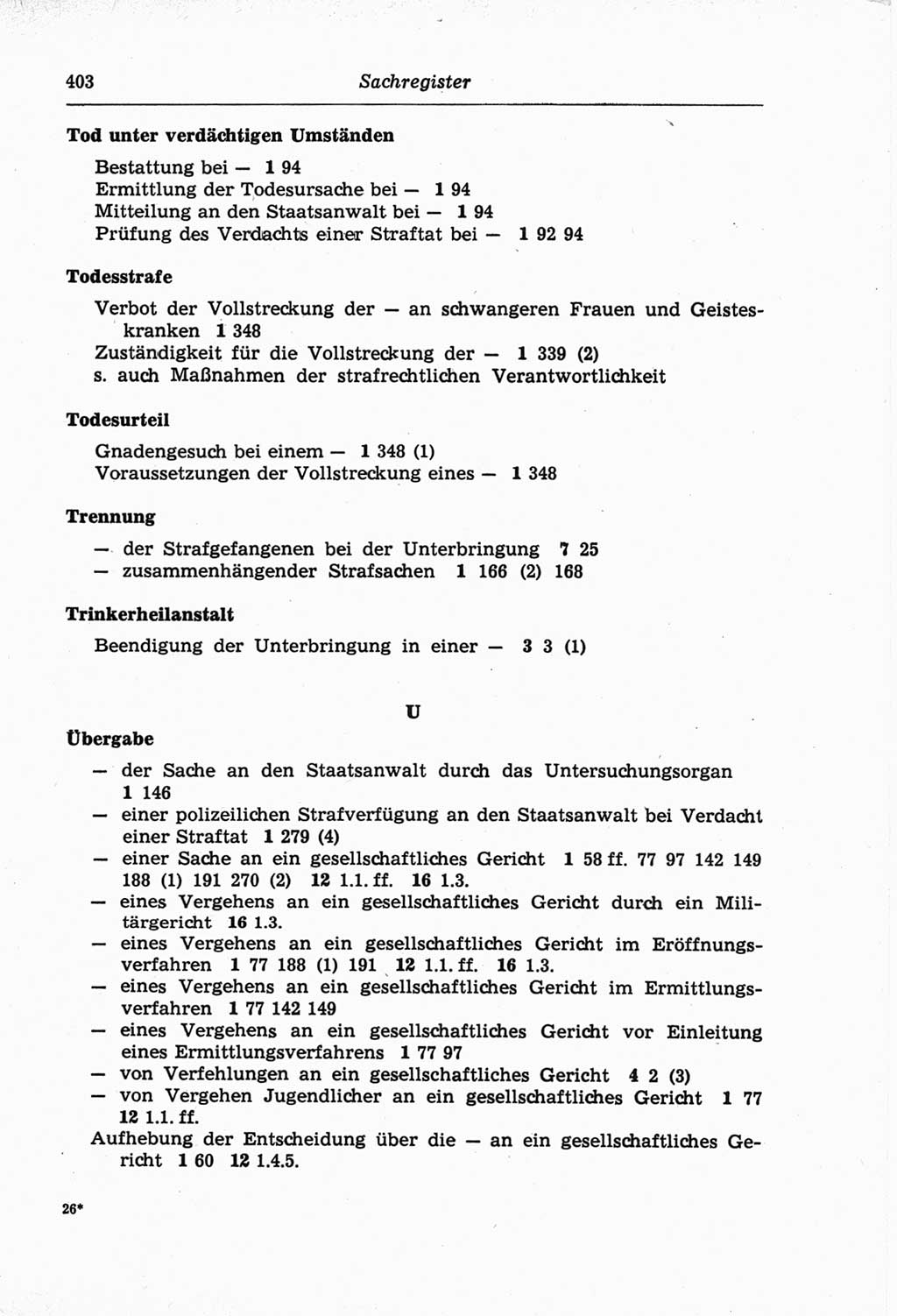 Strafprozeßordnung (StPO) der Deutschen Demokratischen Republik (DDR) und angrenzende Gesetze und Bestimmungen 1968, Seite 403 (StPO Ges. Bstgn. DDR 1968, S. 403)