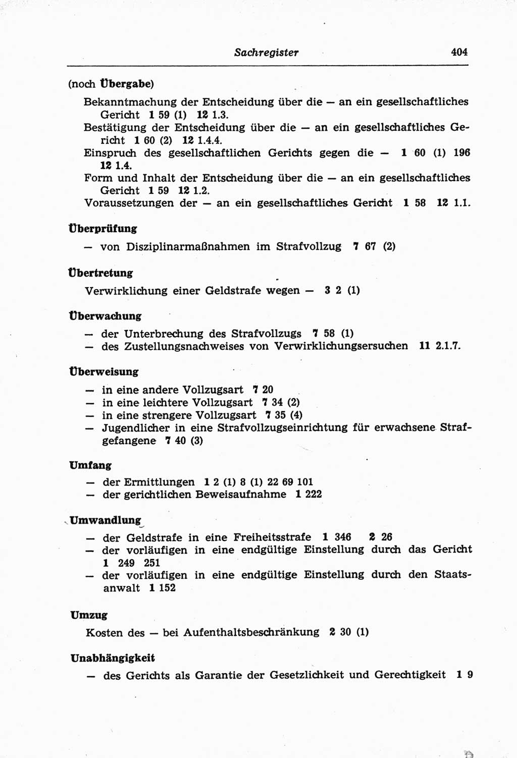 Strafprozeßordnung (StPO) der Deutschen Demokratischen Republik (DDR) und angrenzende Gesetze und Bestimmungen 1968, Seite 404 (StPO Ges. Bstgn. DDR 1968, S. 404)