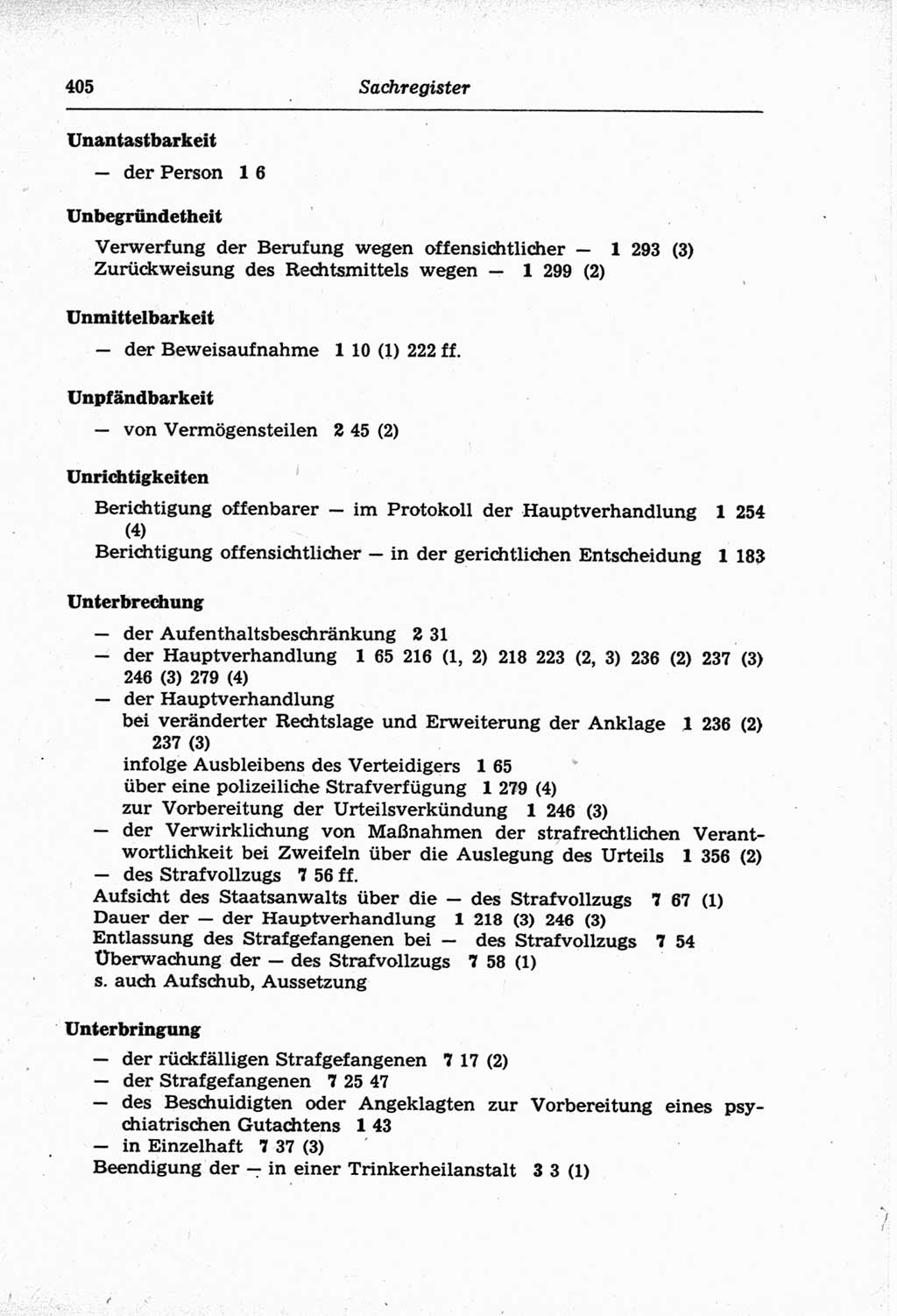 Strafprozeßordnung (StPO) der Deutschen Demokratischen Republik (DDR) und angrenzende Gesetze und Bestimmungen 1968, Seite 405 (StPO Ges. Bstgn. DDR 1968, S. 405)