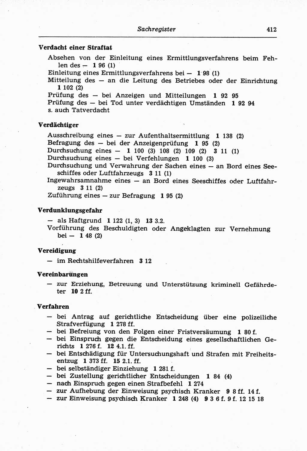 Strafprozeßordnung (StPO) der Deutschen Demokratischen Republik (DDR) und angrenzende Gesetze und Bestimmungen 1968, Seite 412 (StPO Ges. Bstgn. DDR 1968, S. 412)