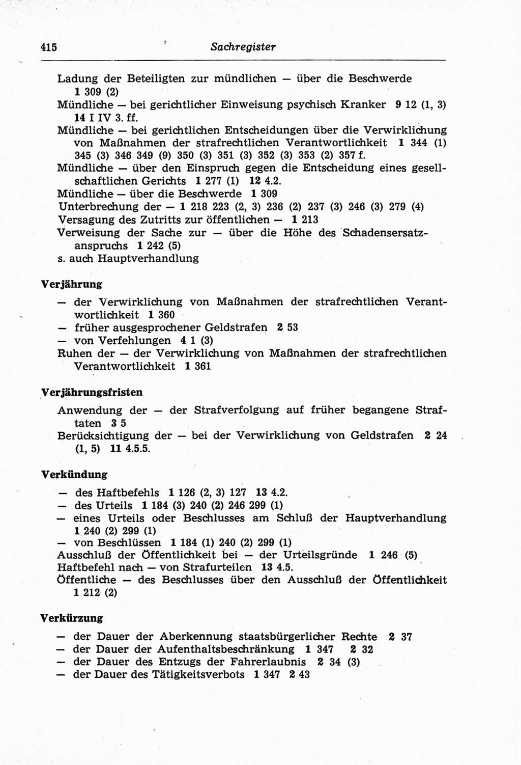 Strafprozeßordnung (StPO) der Deutschen Demokratischen Republik (DDR) und angrenzende Gesetze und Bestimmungen 1968, Seite 415 (StPO Ges. Bstgn. DDR 1968, S. 415)