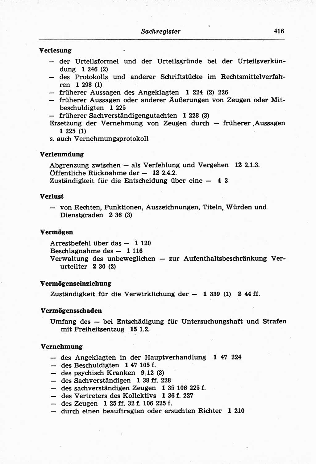 Strafprozeßordnung (StPO) der Deutschen Demokratischen Republik (DDR) und angrenzende Gesetze und Bestimmungen 1968, Seite 416 (StPO Ges. Bstgn. DDR 1968, S. 416)