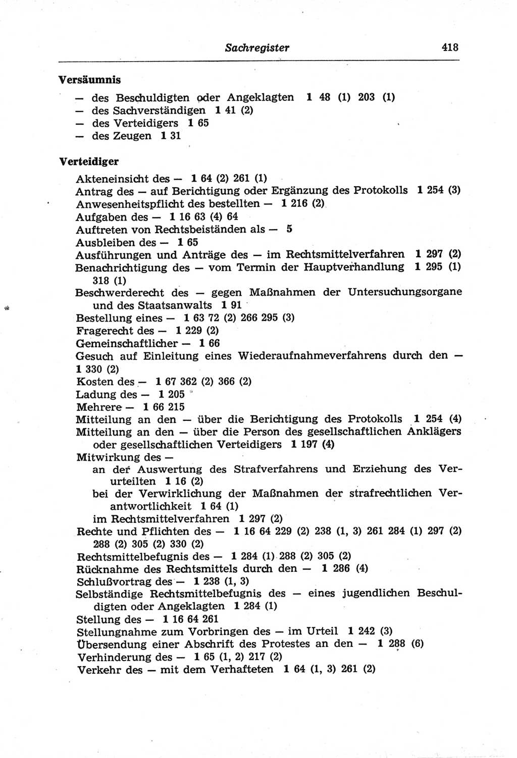 Strafprozeßordnung (StPO) der Deutschen Demokratischen Republik (DDR) und angrenzende Gesetze und Bestimmungen 1968, Seite 418 (StPO Ges. Bstgn. DDR 1968, S. 418)