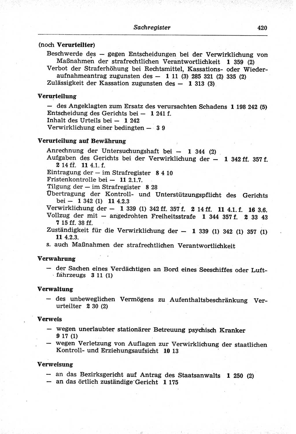Strafprozeßordnung (StPO) der Deutschen Demokratischen Republik (DDR) und angrenzende Gesetze und Bestimmungen 1968, Seite 420 (StPO Ges. Bstgn. DDR 1968, S. 420)
