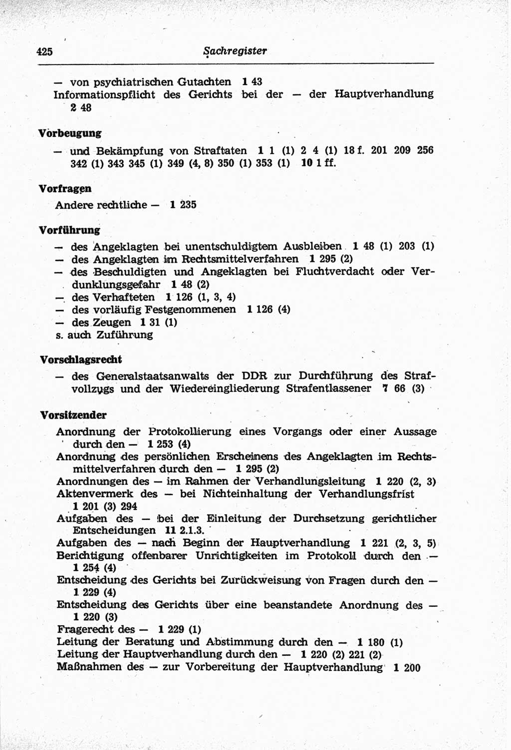 Strafprozeßordnung (StPO) der Deutschen Demokratischen Republik (DDR) und angrenzende Gesetze und Bestimmungen 1968, Seite 425 (StPO Ges. Bstgn. DDR 1968, S. 425)