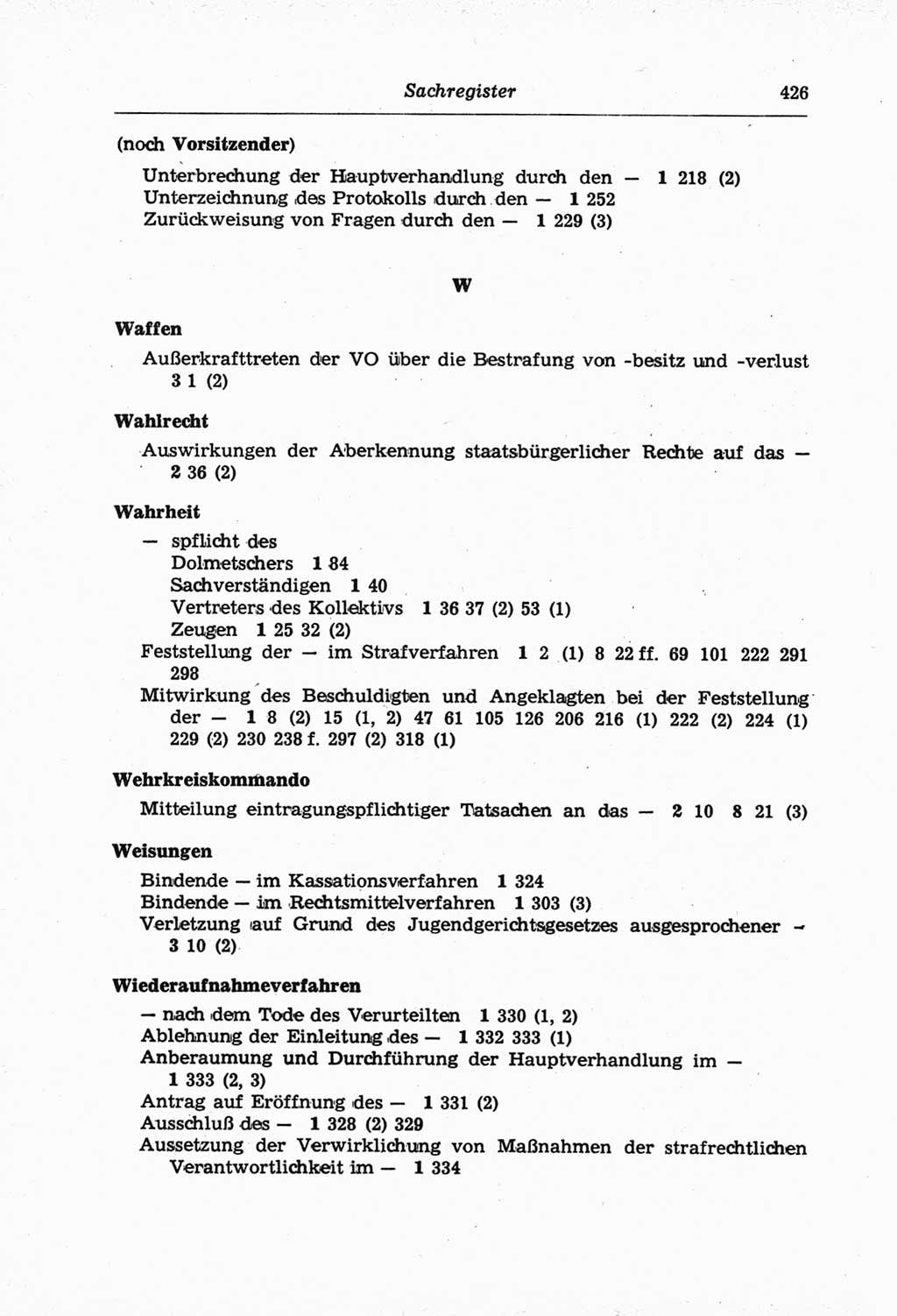 Strafprozeßordnung (StPO) der Deutschen Demokratischen Republik (DDR) und angrenzende Gesetze und Bestimmungen 1968, Seite 426 (StPO Ges. Bstgn. DDR 1968, S. 426)