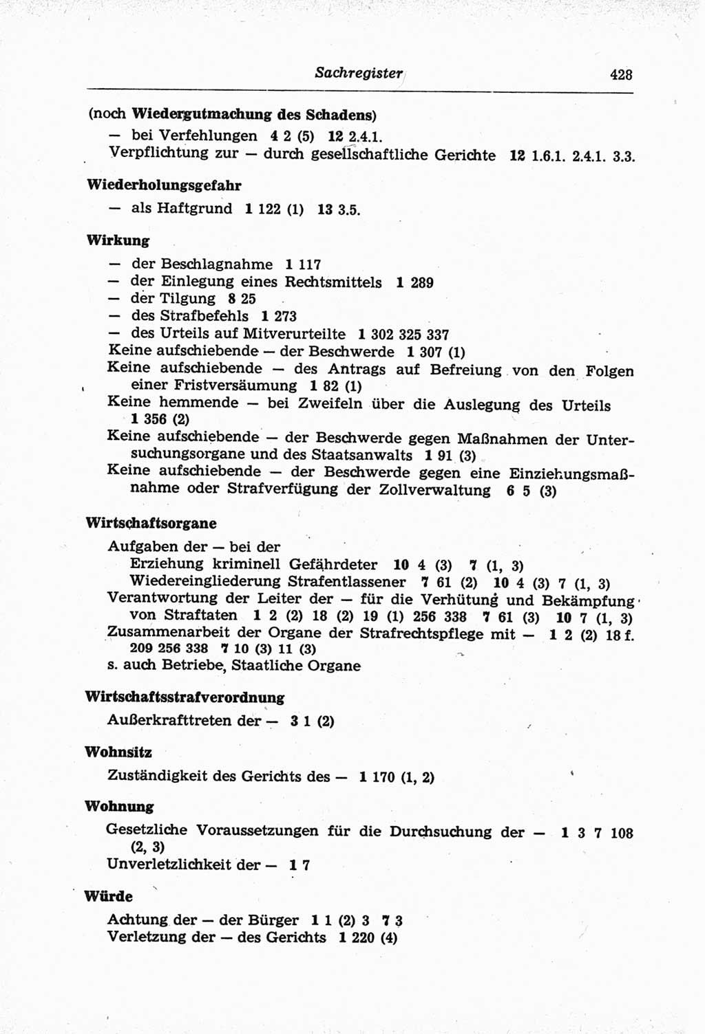 Strafprozeßordnung (StPO) der Deutschen Demokratischen Republik (DDR) und angrenzende Gesetze und Bestimmungen 1968, Seite 428 (StPO Ges. Bstgn. DDR 1968, S. 428)
