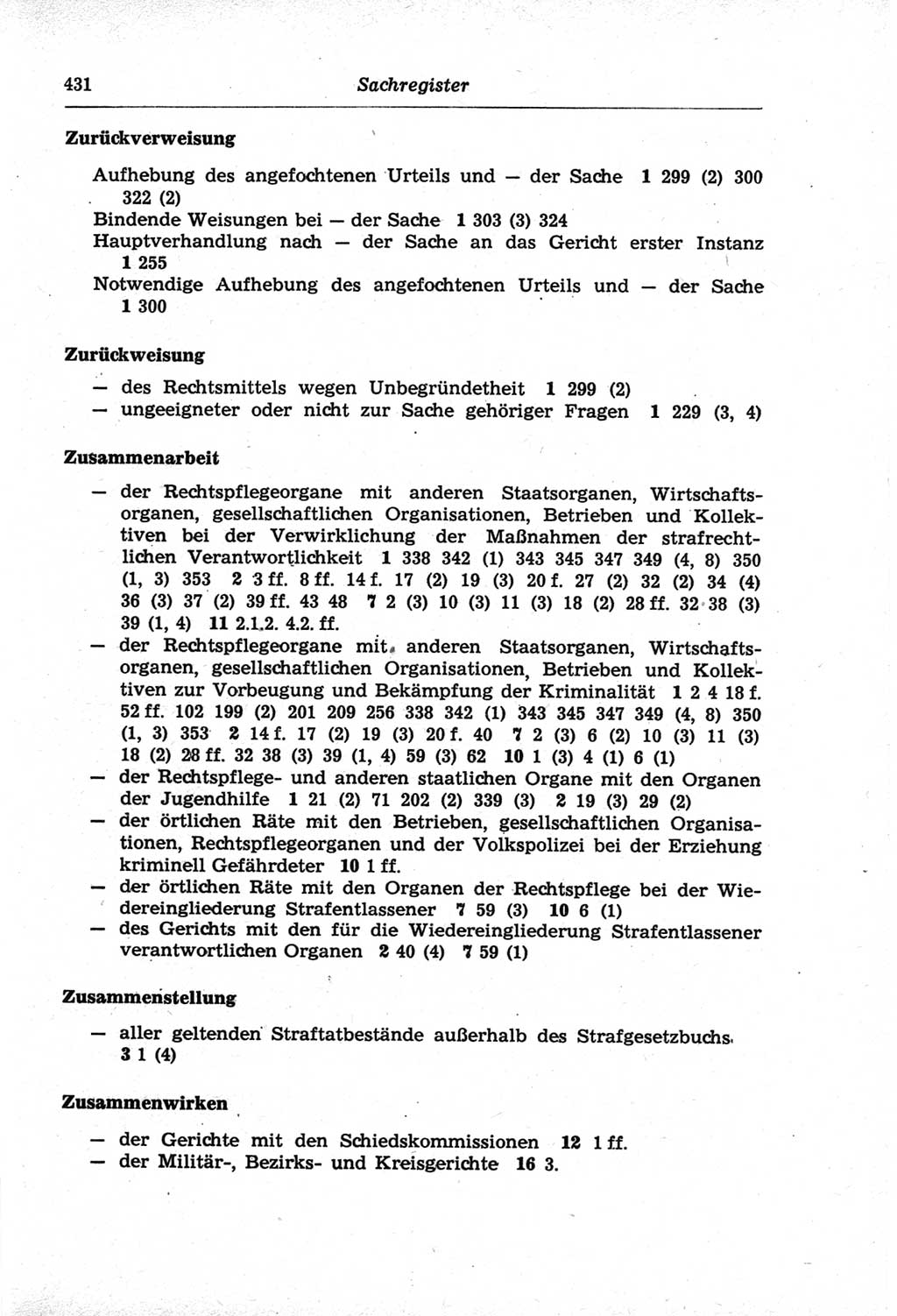 Strafprozeßordnung (StPO) der Deutschen Demokratischen Republik (DDR) und angrenzende Gesetze und Bestimmungen 1968, Seite 431 (StPO Ges. Bstgn. DDR 1968, S. 431)