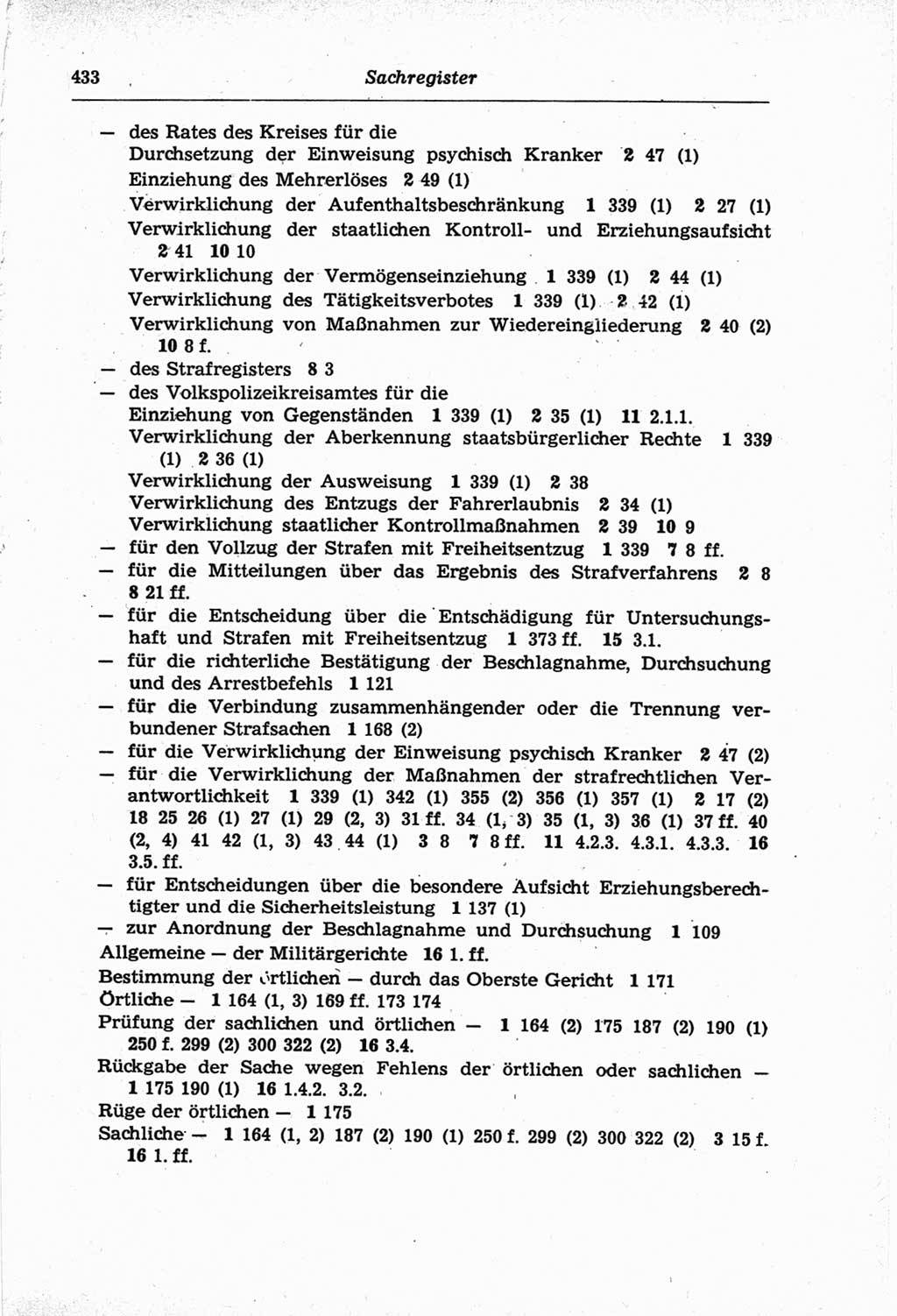 Strafprozeßordnung (StPO) der Deutschen Demokratischen Republik (DDR) und angrenzende Gesetze und Bestimmungen 1968, Seite 433 (StPO Ges. Bstgn. DDR 1968, S. 433)