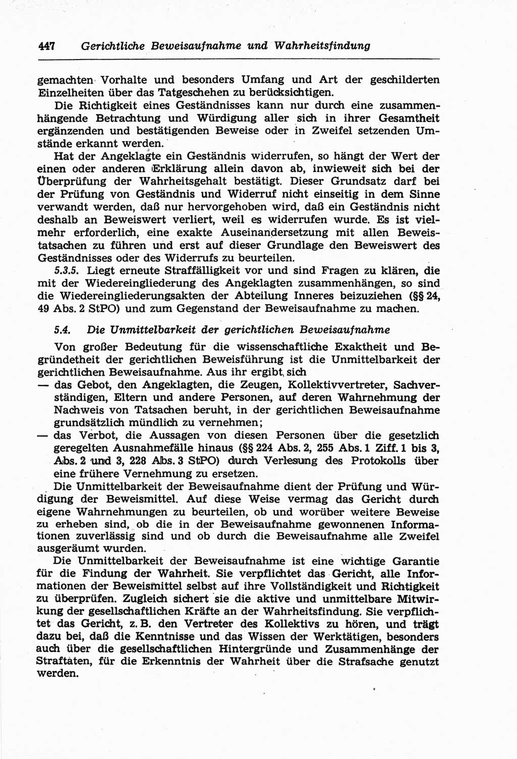 Strafprozeßordnung (StPO) der Deutschen Demokratischen Republik (DDR) und angrenzende Gesetze und Bestimmungen 1968, Seite 447 (StPO Ges. Bstgn. DDR 1968, S. 447)