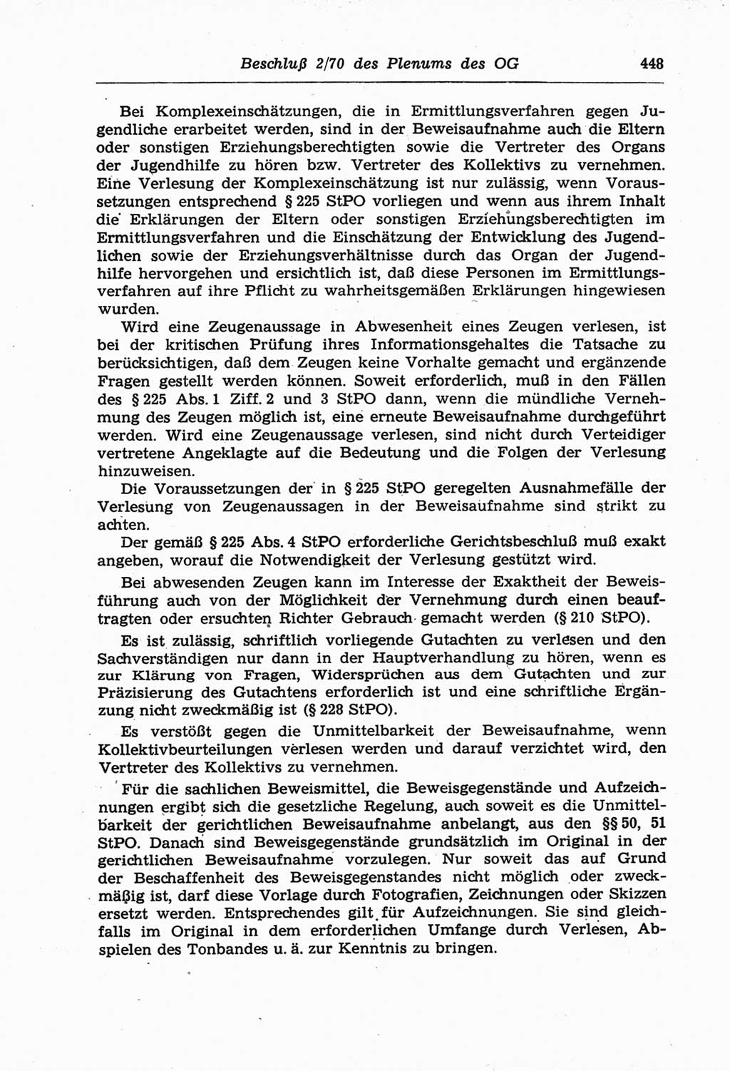 Strafprozeßordnung (StPO) der Deutschen Demokratischen Republik (DDR) und angrenzende Gesetze und Bestimmungen 1968, Seite 448 (StPO Ges. Bstgn. DDR 1968, S. 448)
