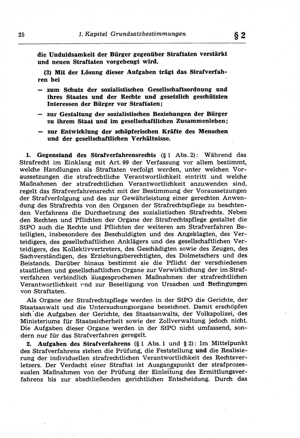 Strafprozeßrecht der DDR (Deutsche Demokratische Republik), Lehrkommentar zur Strafprozeßordnung (StPO) 1968, Seite 25 (Strafprozeßr. DDR Lehrkomm. StPO 19688, S. 25)
