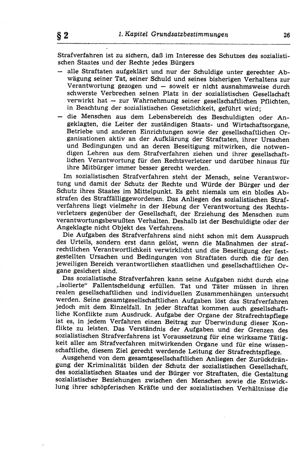 Strafprozeßrecht der DDR (Deutsche Demokratische Republik), Lehrkommentar zur Strafprozeßordnung (StPO) 1968, Seite 26 (Strafprozeßr. DDR Lehrkomm. StPO 19688, S. 26)
