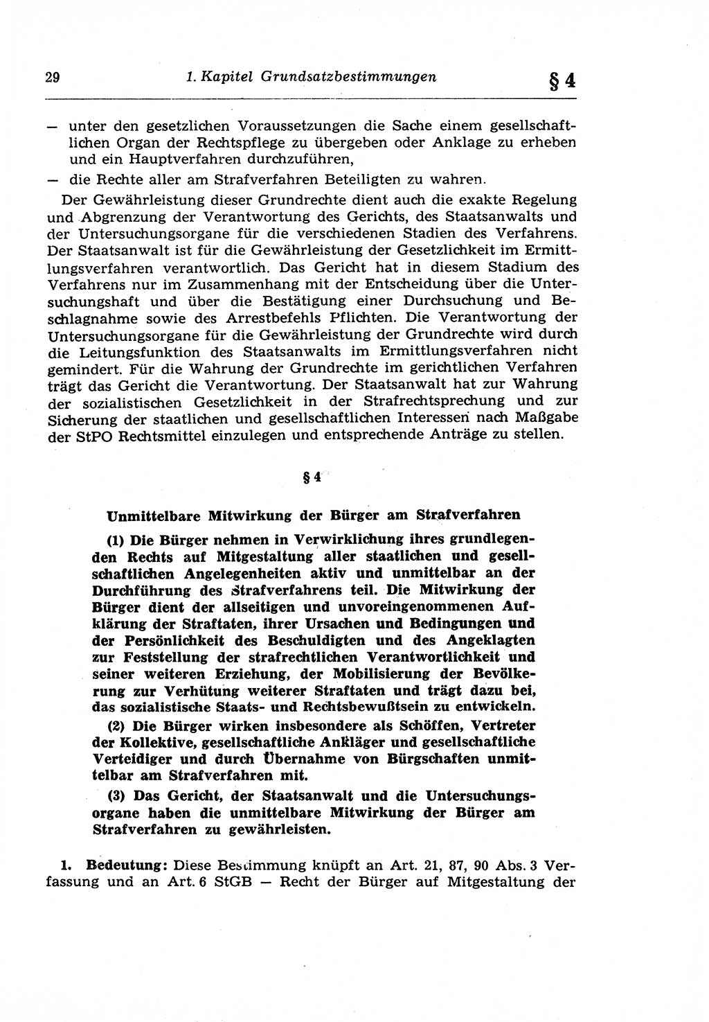 Strafprozeßrecht der DDR (Deutsche Demokratische Republik), Lehrkommentar zur Strafprozeßordnung (StPO) 1968, Seite 29 (Strafprozeßr. DDR Lehrkomm. StPO 19688, S. 29)