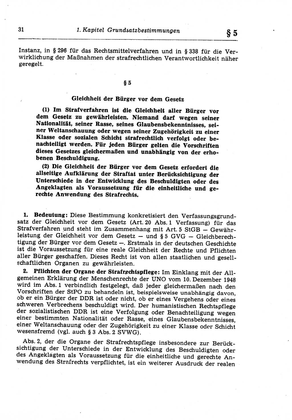 Strafprozeßrecht der DDR (Deutsche Demokratische Republik), Lehrkommentar zur Strafprozeßordnung (StPO) 1968, Seite 31 (Strafprozeßr. DDR Lehrkomm. StPO 19688, S. 31)