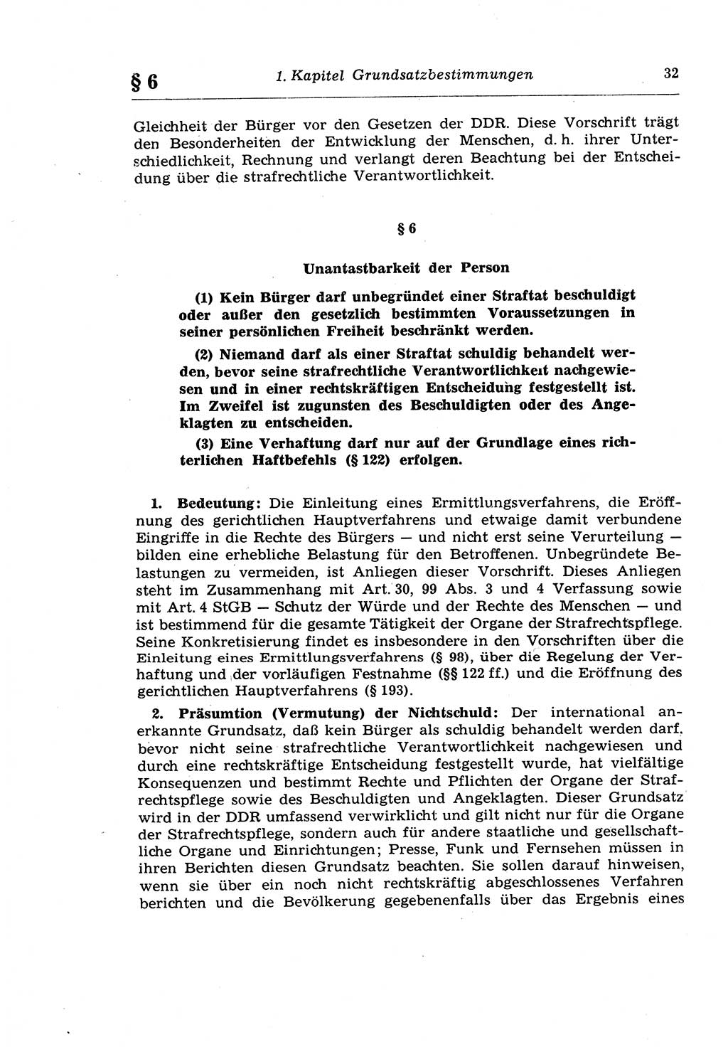 Strafprozeßrecht der DDR (Deutsche Demokratische Republik), Lehrkommentar zur Strafprozeßordnung (StPO) 1968, Seite 32 (Strafprozeßr. DDR Lehrkomm. StPO 19688, S. 32)