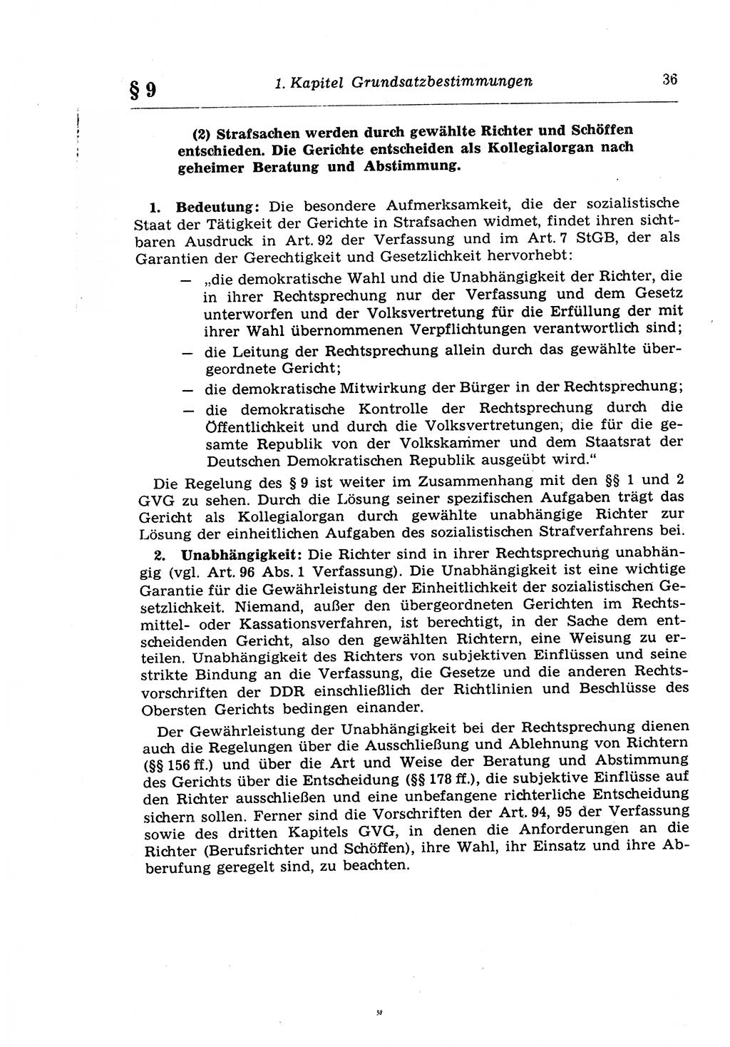 Strafprozeßrecht der DDR (Deutsche Demokratische Republik), Lehrkommentar zur Strafprozeßordnung (StPO) 1968, Seite 36 (Strafprozeßr. DDR Lehrkomm. StPO 19688, S. 36)