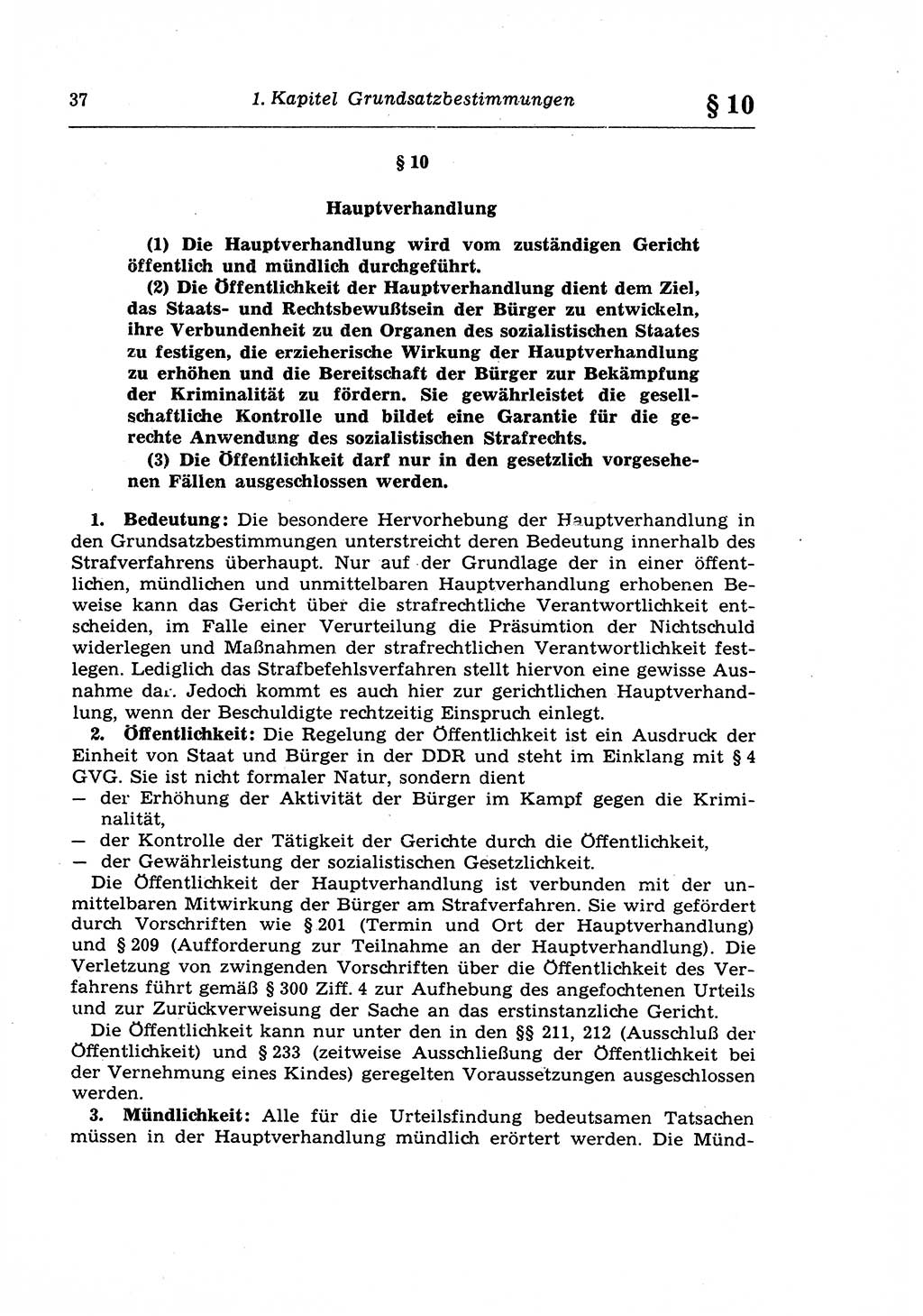 Strafprozeßrecht der DDR (Deutsche Demokratische Republik), Lehrkommentar zur Strafprozeßordnung (StPO) 1968, Seite 37 (Strafprozeßr. DDR Lehrkomm. StPO 19688, S. 37)