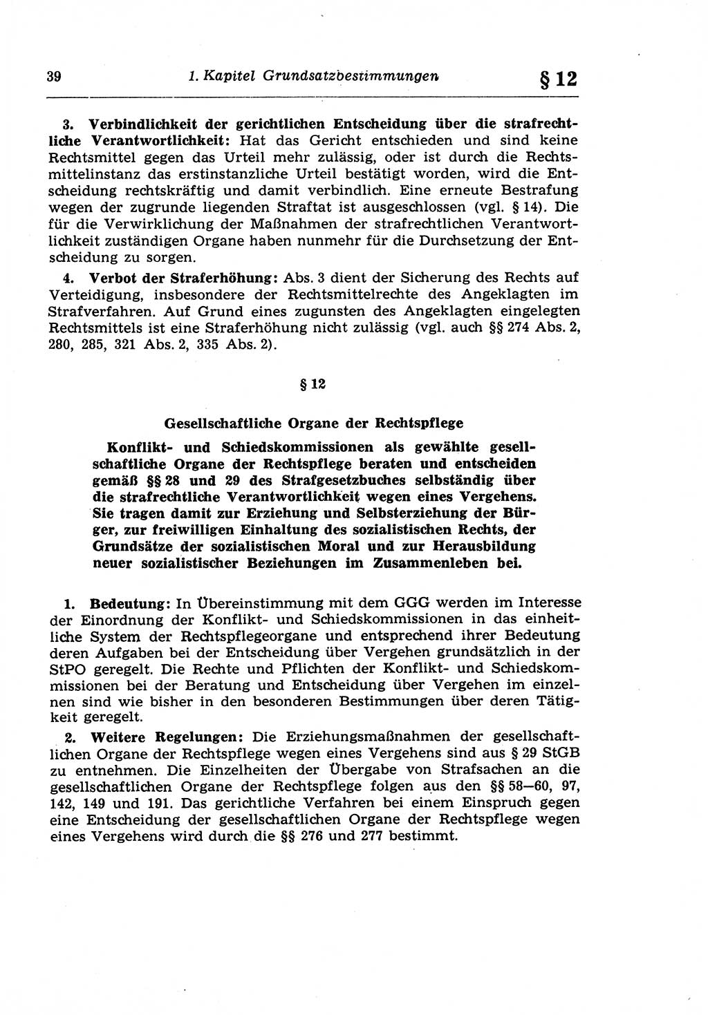 Strafprozeßrecht der DDR (Deutsche Demokratische Republik), Lehrkommentar zur Strafprozeßordnung (StPO) 1968, Seite 39 (Strafprozeßr. DDR Lehrkomm. StPO 19688, S. 39)