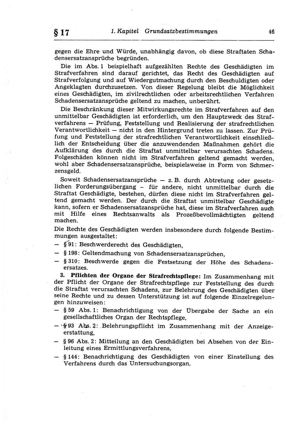 Strafprozeßrecht der DDR (Deutsche Demokratische Republik), Lehrkommentar zur Strafprozeßordnung (StPO) 1968, Seite 46 (Strafprozeßr. DDR Lehrkomm. StPO 19688, S. 46)