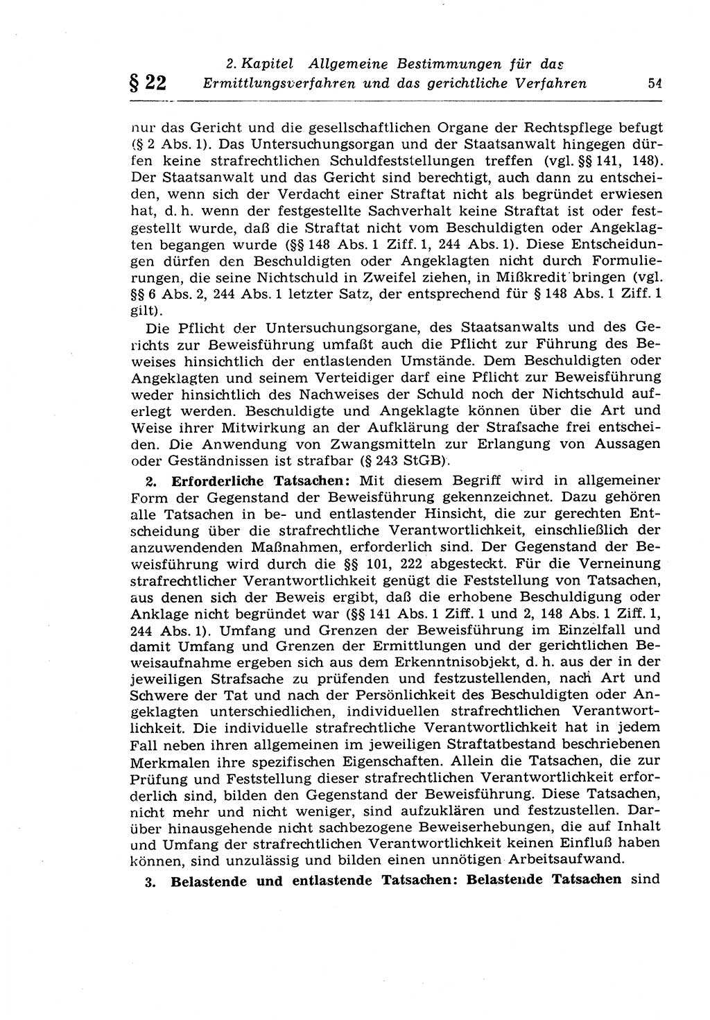 Strafprozeßrecht der DDR (Deutsche Demokratische Republik), Lehrkommentar zur Strafprozeßordnung (StPO) 1968, Seite 54 (Strafprozeßr. DDR Lehrkomm. StPO 19688, S. 54)