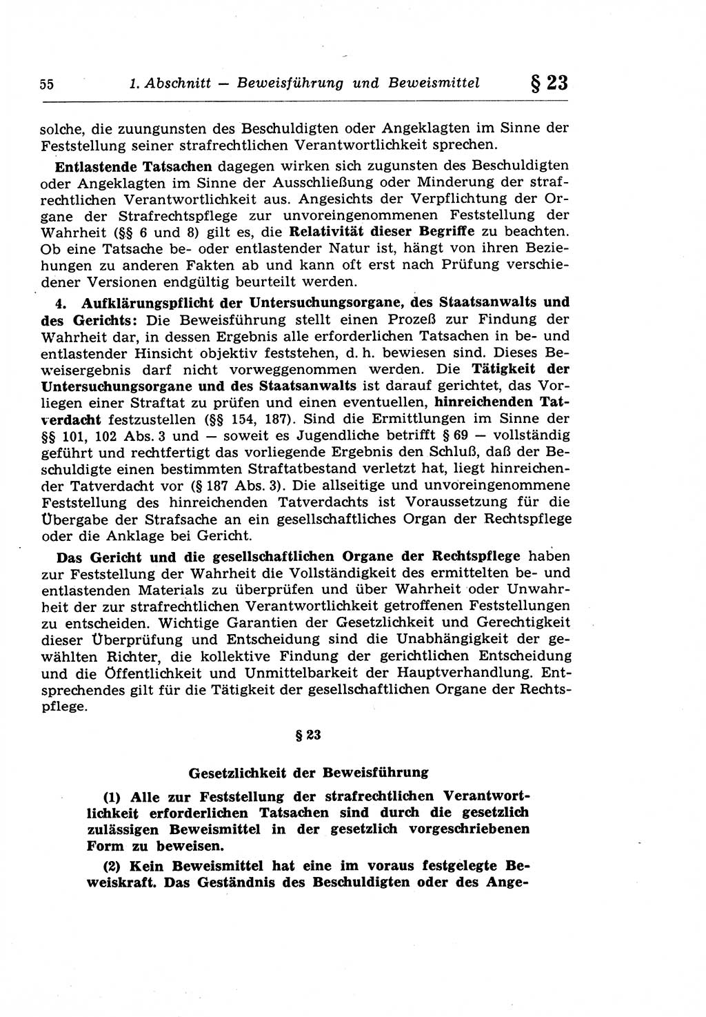 Strafprozeßrecht der DDR (Deutsche Demokratische Republik), Lehrkommentar zur Strafprozeßordnung (StPO) 1968, Seite 55 (Strafprozeßr. DDR Lehrkomm. StPO 19688, S. 55)